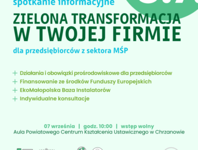 Spotkanie informacyjne dla przedsiębiorców – zielona transformacja w Twojej firmie