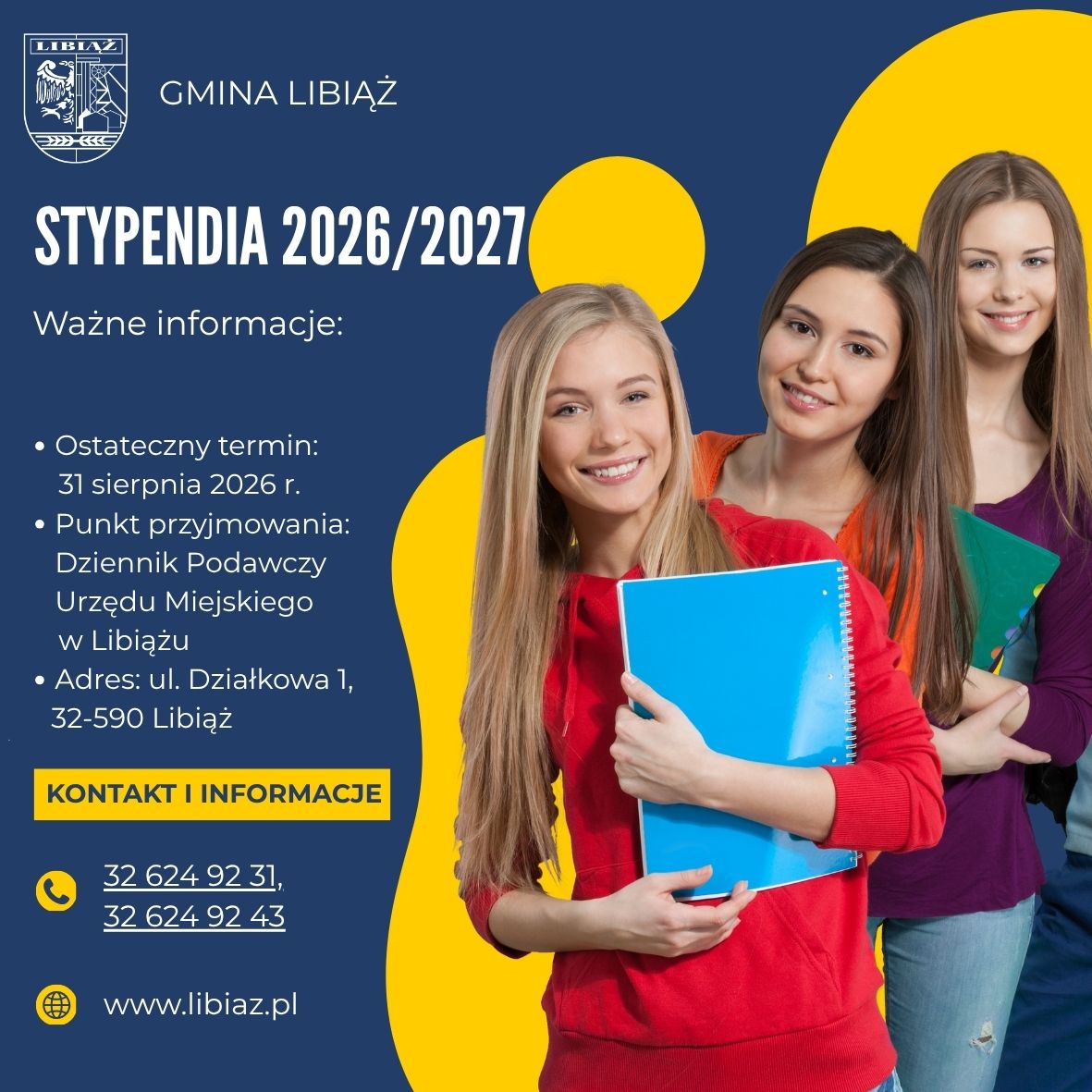 Ostateczny termin 31 sierpnia 2026 r. Punkt przyjmowania Dziennik Podawczy Urzędu Miejskiego w Libiążu Adres ul. Działkowa 1, 32-590 Libiąż