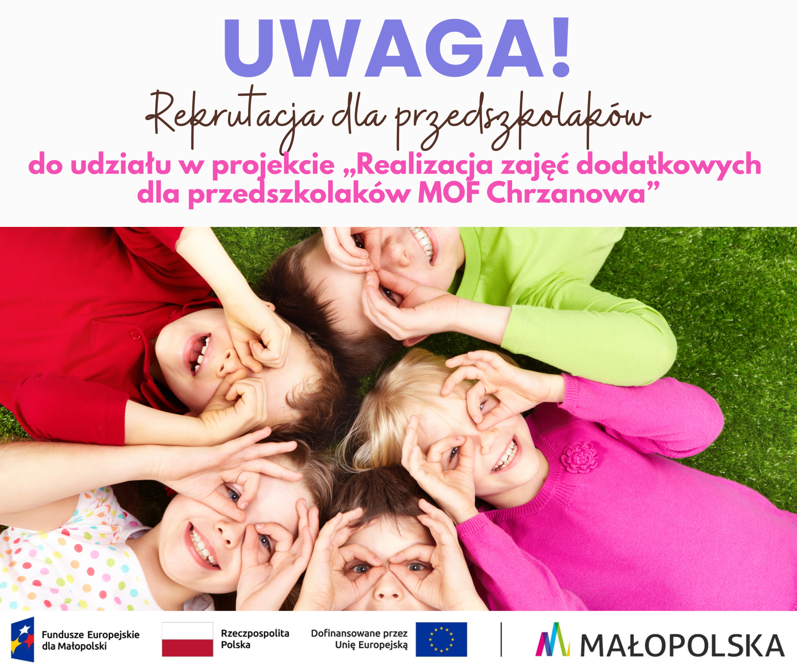 Zapraszamy dzieci w wieku przedszkolnym do udziału w projekcie „Realizacja zajęć dodatkowych dla przedszkolaków MOF Chrzanowa”